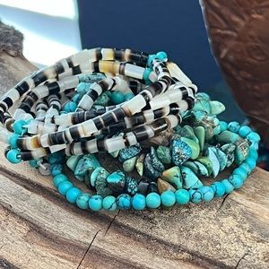 Native American Turquoise Stretch Bracelet